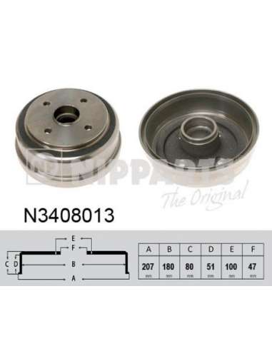 Tambor de freno Nipparts N3408013 - Tambor de freno