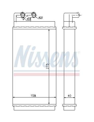 Radiador de calefacción Nissens 70230 - NISSENS CALENTADOR AUDI 100