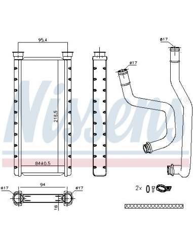 Radiador de calefacción Nissens 707183 - NISSENS CALENTADOR MITSUBISH