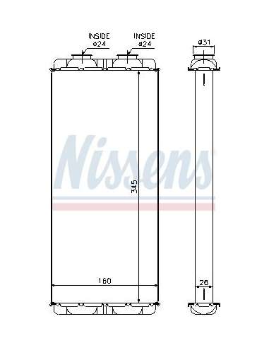 Radiador de calefacción Nissens 72048 - NISSENS CALENTADOR MERCEDES A