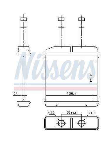 Radiador de calefacción Nissens 76506 - NISSENS CALENTADOR DAEWOO MAT