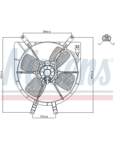 Ventilador, refrigeración del motor Nissens 85043 - NISSENS VENTILADOR HONDA CIVI MEYLE-ORIGINAL Quality