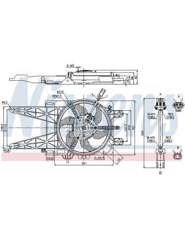 Ventilador, refrigeración del motor Nissens 85051 - NISSENS VENTILADOR FIAT PUNTO MEYLE-ORIGINAL Quality