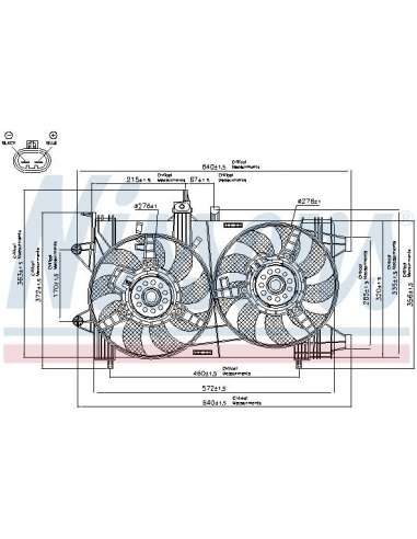 Ventilador, refrigeración del motor Nissens 85053 - NISSENS VENTILATOR FIAT PUNTO MEYLE-ORIGINAL Quality