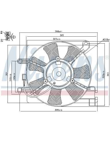 Ventilador, refrigeración del motor Nissens 85060 - NISSENS DAEWOO MATIZ 98-01 MEYLE-ORIGINAL Quality