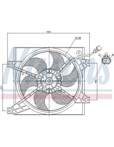 Ventilador, refrigeración del motor Nissens 85085 - NISSENS VENTILADOR HYUNDAI AC MEYLE-ORIGINAL Quality