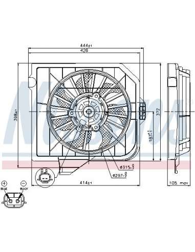 Ventilador, refrigeración del motor Nissens 85090 - NISSENS VENTILADOR DODGE CARA MEYLE-ORIGINAL Quality