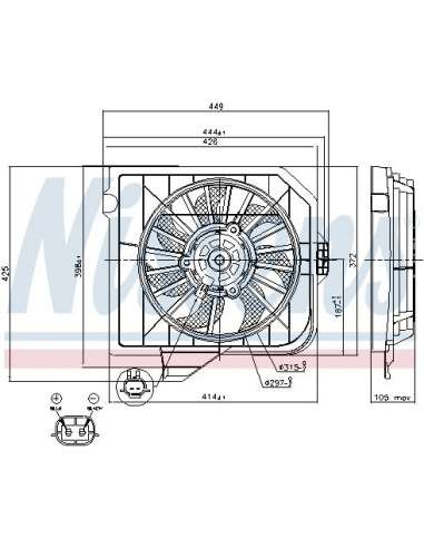 Ventilador, refrigeración del motor Nissens 85091 - NISSENS VENTILADOR DODGE CARA MEYLE-ORIGINAL Quality