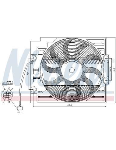 Ventilador, condensador del aire acondicionado Nissens 85421 - NISSENS VENTILADOR BMW 5 E39