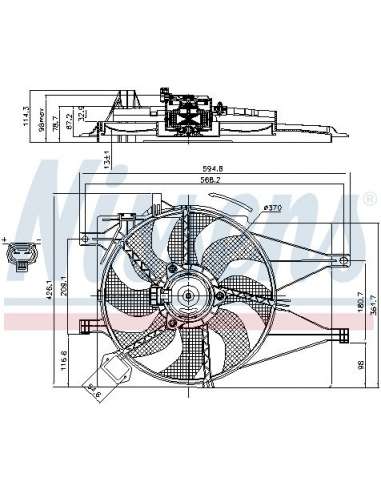 Ventilador, refrigeración del motor Nissens 85434 - NISSENS VENTILADOR FIAT ALBEA