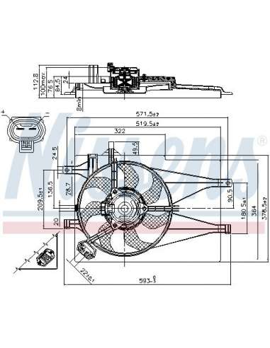 Ventilador, refrigeración del motor Nissens 85435 - NISSENS VENTILADOR FIAT ALBEA