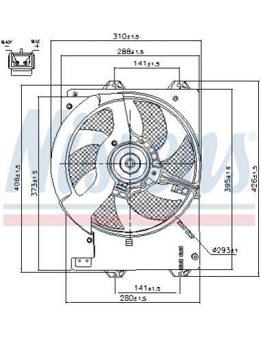 Ventilador, refrigeración del motor Nissens 85444 - NISSENS VENTILADOR ROVER 45
