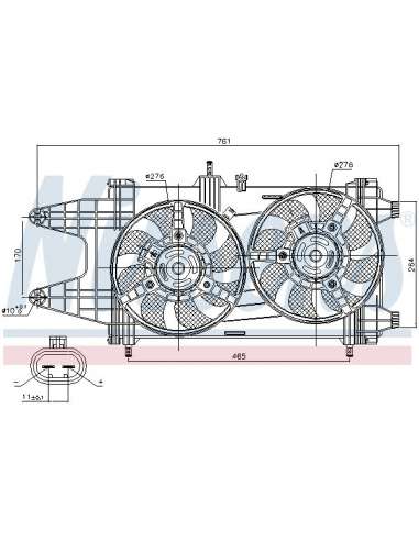 Ventilador, refrigeración del motor Nissens 85481 - NISSENS VENTILADOR FIAT PUNTO