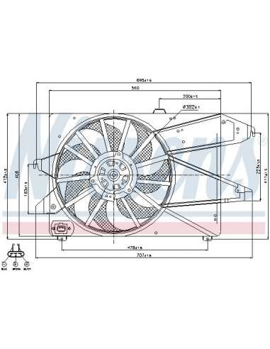 Ventilador, refrigeración del motor Nissens 85482 - NISSENS VENTILADOR FORD MONDE