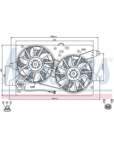 Ventilador, refrigeración del motor Nissens 85483 - NISSENS VENTILADOR FORD MONDE