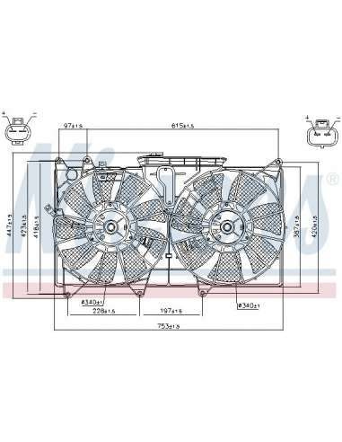 Ventilador, refrigeración del motor Nissens 85487 - NISSENS VENTILADOR LEXUS IS I