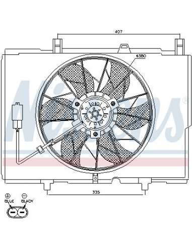 Ventilador, refrigeración del motor Nissens 85489 - NISSENS VENTILADOR MERCEDES C