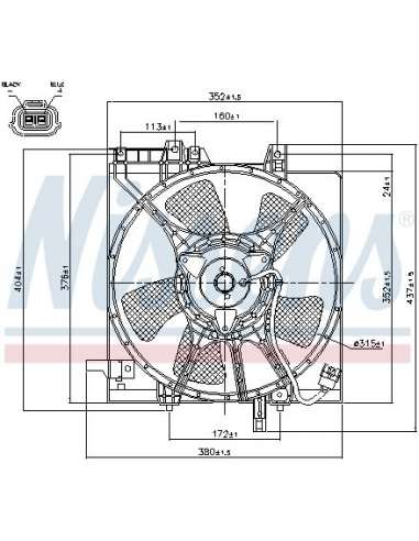 Ventilador, refrigeración del motor Nissens 85490 - NISSENS SUBARU FORESTER 97-