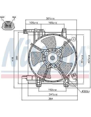 Ventilador, refrigeración del motor Nissens 85493 - NISSENS VENTILADOR SUBARU LEG