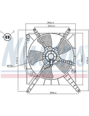 Ventilador, refrigeración del motor Nissens 85496 - NISSENS SUZUKI BALENO WAGON 9