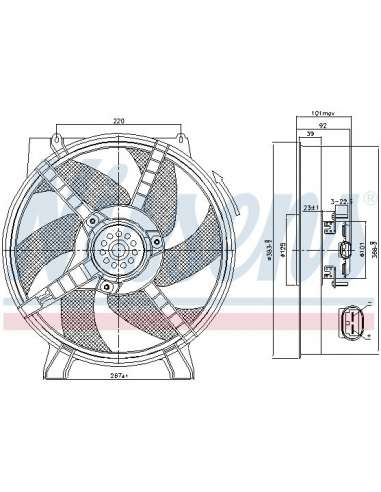 Ventilador, refrigeración del motor Nissens 85500 - NISSENS RENAULT CLIO 90-