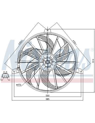 Ventilador, condensador del aire acondicionado Nissens 85512 - NISSENS VENTILADOR JEEP GRAND