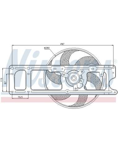 Ventilador, refrigeración del motor Nissens 85518 - NISSENS RENAULT MEGANE 95-