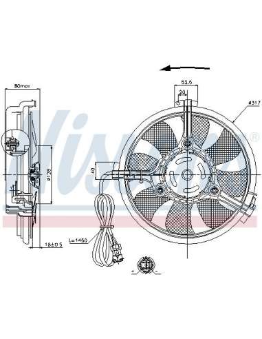 Ventilador, condensador del aire acondicionado Nissens 85519 - NISSENS VENTILADOR AUDI CABRI
