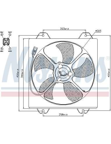 Ventilador, refrigeración del motor Nissens 85530 - NISSENS VENTILADOR DODGE AVAN