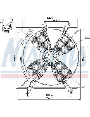 Ventilador, refrigeración del motor Nissens 85533 - NISSENS VENTILADOR TOYOTA RAV