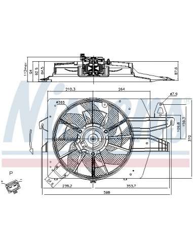 Ventilador, refrigeración del motor Nissens 85537 - NISSENS VENTILADOR FORD ESCOR