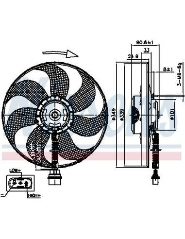 Ventilador, refrigeración del motor Nissens 85544 - NISSENS VENTILADOR SEAT TOLED