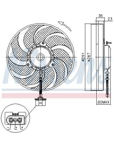 Ventilador, refrigeración del motor Nissens 85545 - NISSENS VENTILADOR SEAT TOLED