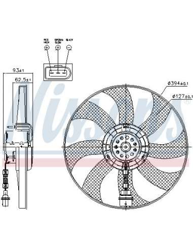Ventilador, refrigeración del motor Nissens 85549 - NISSENS VENTILADOR SEAT CORDO