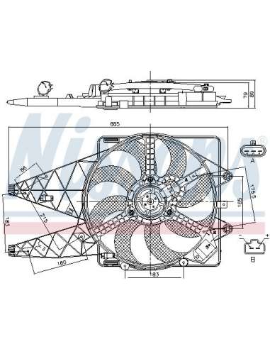 Ventilador, refrigeración del motor Nissens 85569 - NISSENS VENTILADOR FIAT PUNTO