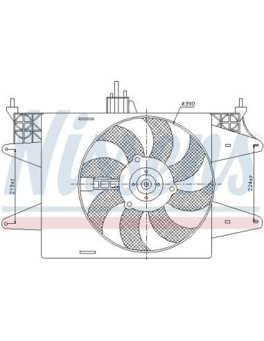 Ventilador, refrigeración del motor Nissens 85571 - NISSENS FIAT DOBLO 01-
