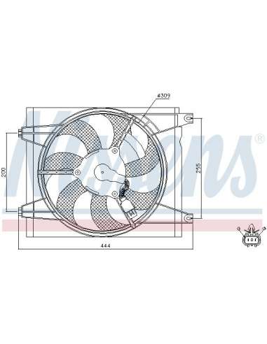 Ventilador, refrigeración del motor Nissens 85587 - NISSENS KIA CERATO 04-