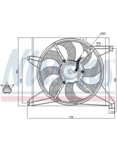 Ventilador, refrigeración del motor Nissens 85589 - NISSENS KIA CERATO 04-