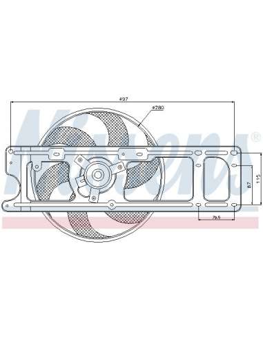Ventilador, refrigeración del motor Nissens 85597 - NISSENS RENAULT MODUS 04-