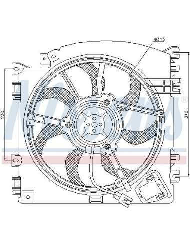 Ventilador, refrigeración del motor Nissens 85598 - NISSENS VENTILADOR RENAULT CL