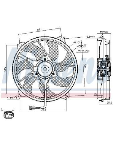 Ventilador, refrigeración del motor Nissens 85606 - NISSENS VENTILADOR PEUGEOT EX
