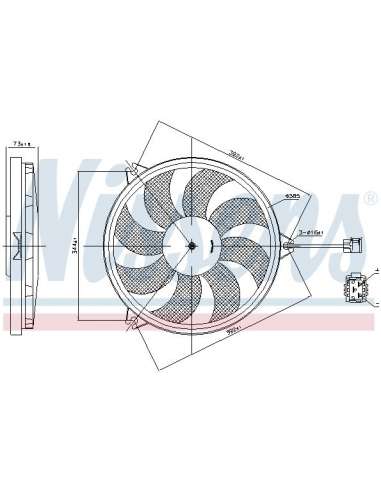 Ventilador, refrigeración del motor Nissens 85607 - NISSENS VENTILADOR PEUGEOT 20