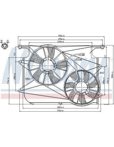 Ventilador, refrigeración del motor Nissens 85610 - NISSENS VENTILADOR CHEVROLET