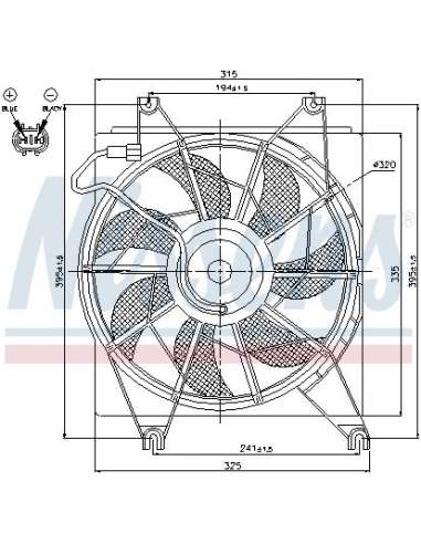Ventilador, refrigeración del motor Nissens 85620 - NISSENS HYUNDAI ACCENT 97-