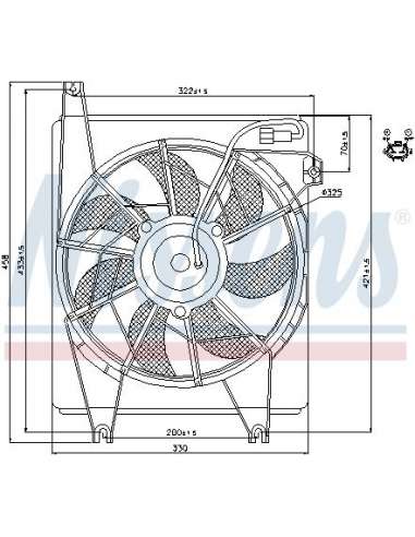 Ventilador, condensador del aire acondicionado Nissens 85623 - NISSENS VENTILADOR HYUNDAI CO