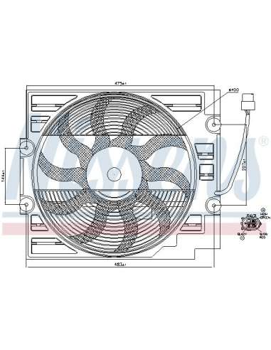 Ventilador, condensador del aire acondicionado Nissens 85629 - NISSENS BMW 5 E39 AC-FAN 95-