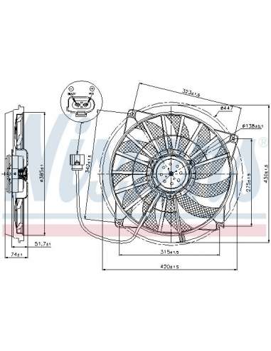 Ventilador, refrigeración del motor Nissens 85637 - NISSENS VENTILADOR AUDI RS 4