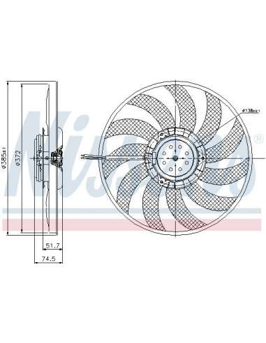 Ventilador, refrigeración del motor Nissens 85638 - NISSENS VENTILADOR AUDI A 4 /