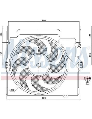 Ventilador, condensador del aire acondicionado Nissens 85645 - NISSENS VENTILADOR BMW 3 E36