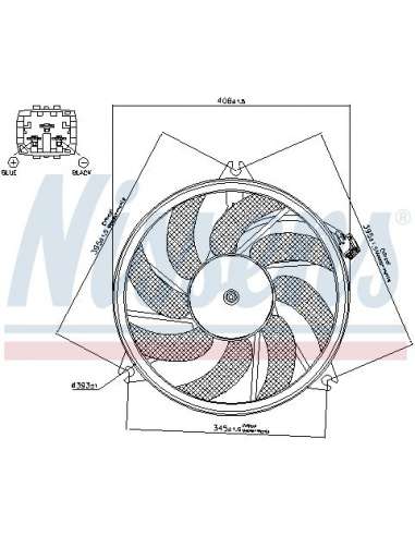 Ventilador, refrigeración del motor Nissens 85671 - NISSENS PEUGEOT 206 98- 1.9